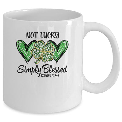 Not Lucky Just Blessed Leopard Shamrock St Patrick Day Irish Mug | teecentury