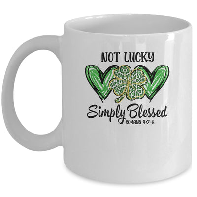 Not Lucky Just Blessed Leopard Shamrock St Patrick Day Irish Mug | teecentury