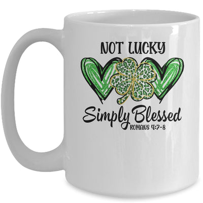 Not Lucky Just Blessed Leopard Shamrock St Patrick Day Irish Mug | teecentury