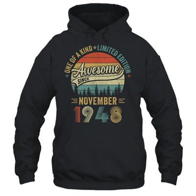 November 1948 Vintage 75 Years Old Retro 75th Birthday Shirt & Hoodie | teecentury