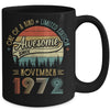 November 1972 Vintage 50 Years Old Retro 50th Birthday Mug Coffee Mug | Teecentury.com