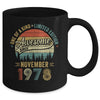 November 1978 Vintage 45 Years Old Retro 45th Birthday Mug | teecentury