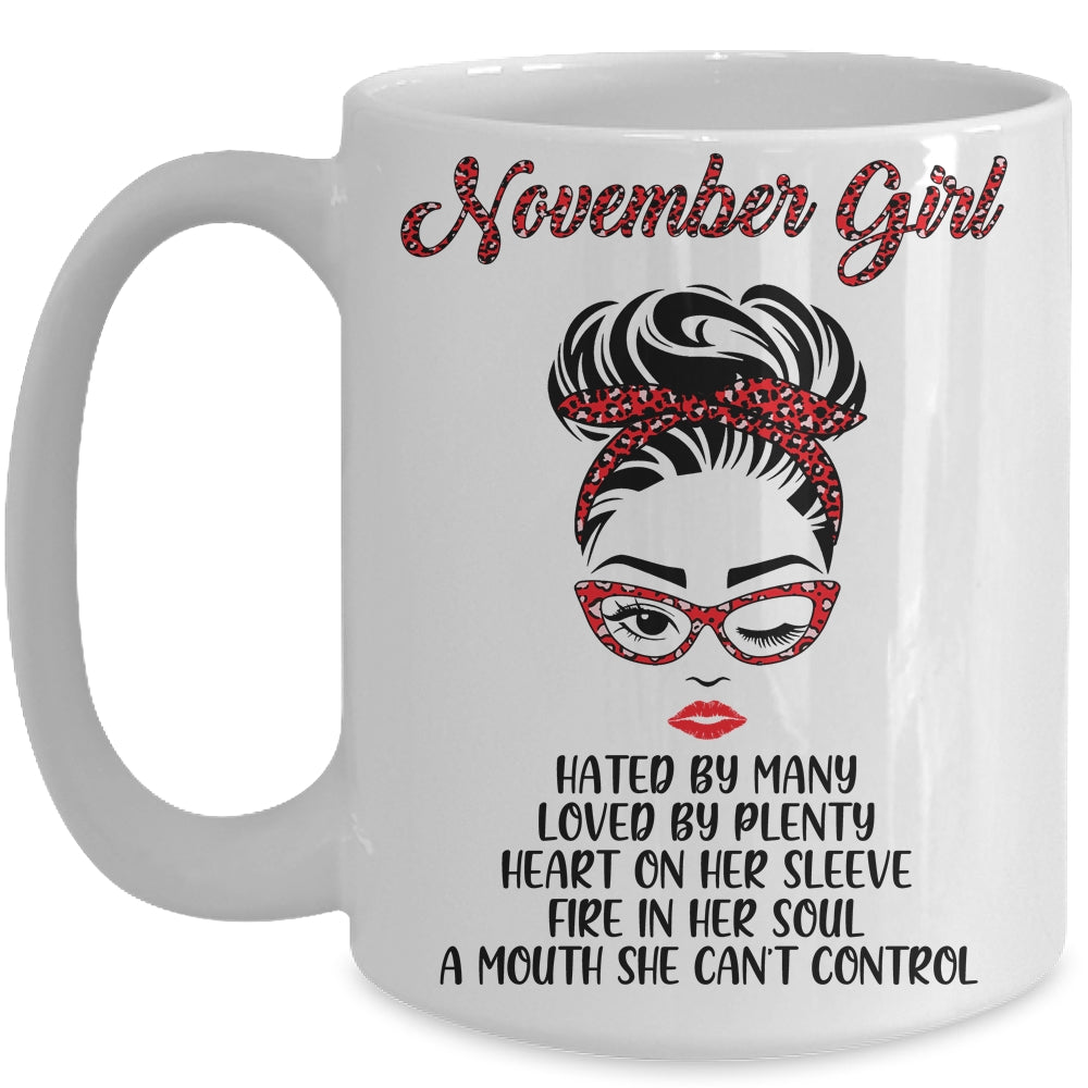 November Girl Hated By Many Loved By Plenty Leopard Women Mug Coffee Mug | Teecentury.com