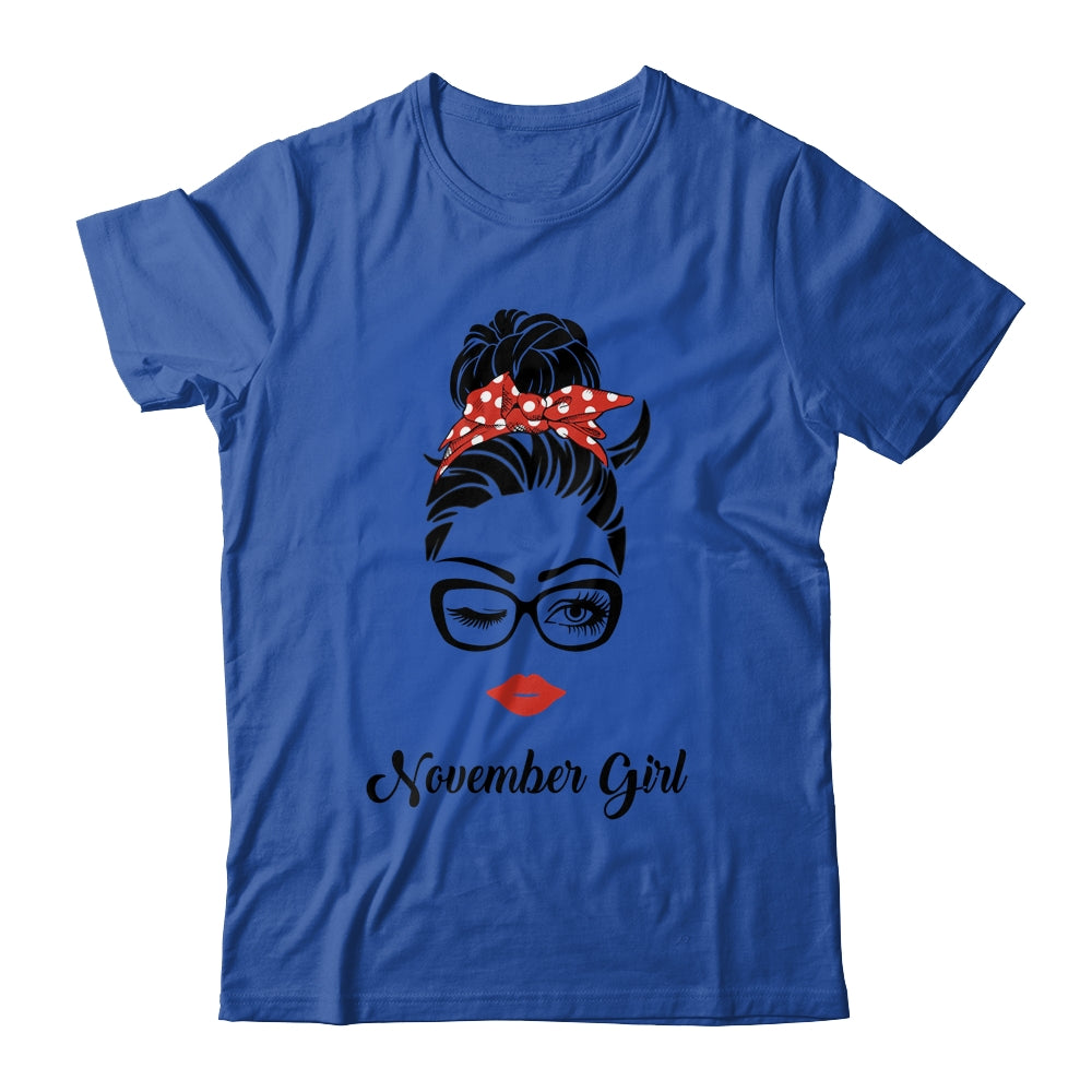 November Girl Woman Face Wink Eyes Lady Face Birthday Gift T-Shirt & Tank Top | Teecentury.com