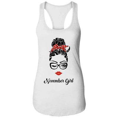 November Girl Woman Face Wink Eyes Lady Face Birthday Gift T-Shirt & Tank Top | Teecentury.com