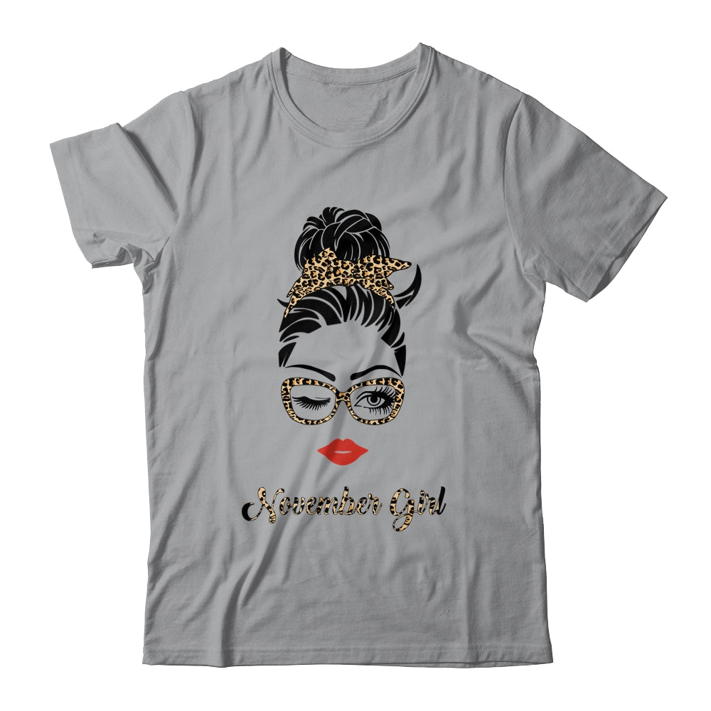 November Girl Woman Lips Eyes Lady Leopard Birthday Gift T-Shirt & Tank Top | Teecentury.com