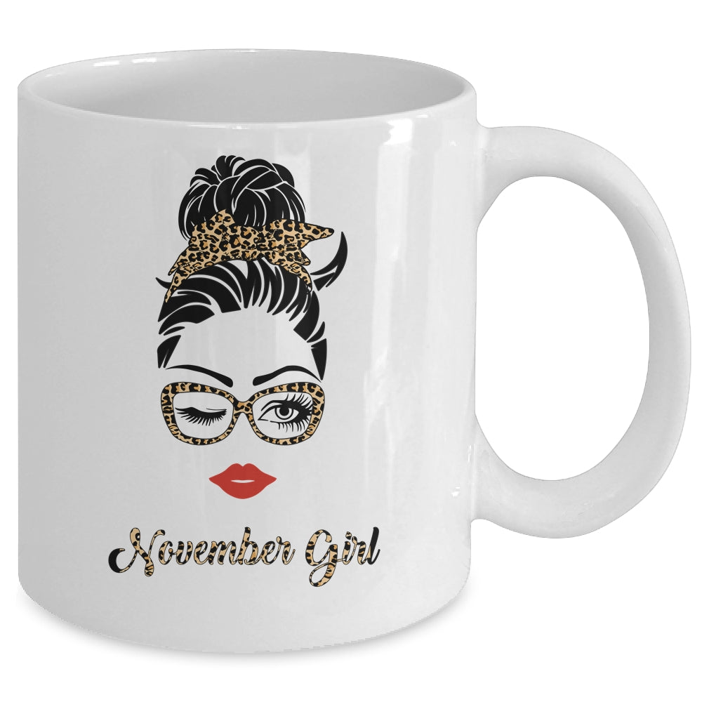 November Girl Woman Lips Eyes Lady Leopard Birthday Gift Mug Coffee Mug | Teecentury.com