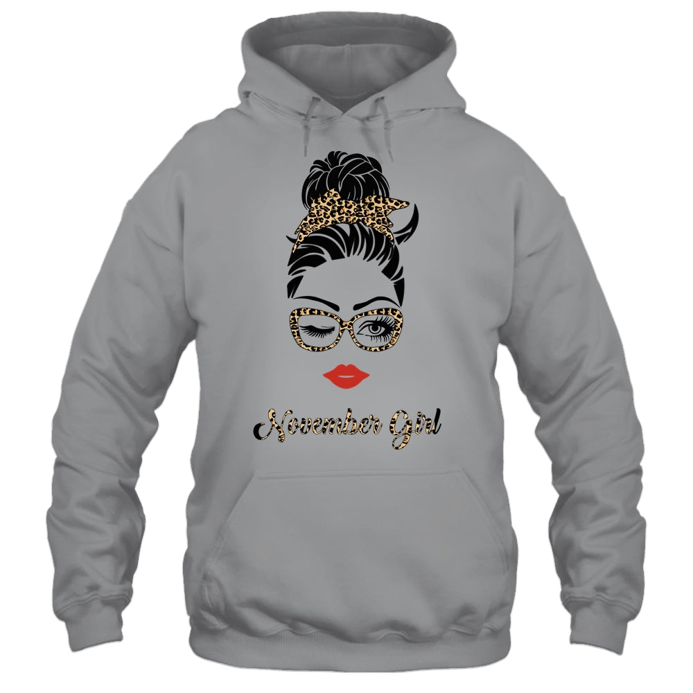 November Girl Woman Lips Eyes Lady Leopard Birthday Gift T-Shirt & Tank Top | Teecentury.com