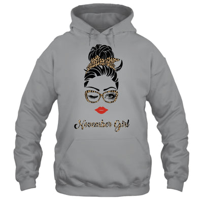 November Girl Woman Lips Eyes Lady Leopard Birthday Gift T-Shirt & Tank Top | Teecentury.com