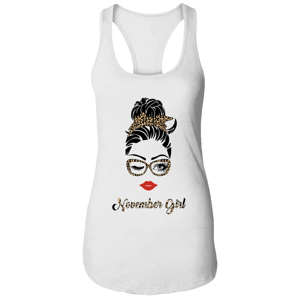 November Girl Woman Lips Eyes Lady Leopard Birthday Gift T-Shirt & Tank Top | Teecentury.com