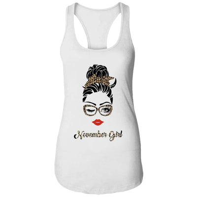 November Girl Woman Lips Eyes Lady Leopard Birthday Gift T-Shirt & Tank Top | Teecentury.com