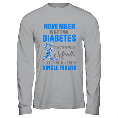 November Is Diabetes Awareness Month Diabetic Blue Ribbon Shirt & Hoodie | teecentury