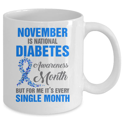 November Is Diabetes Awareness Month Diabetic Blue Ribbon Mug | teecentury