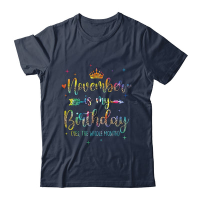 November Is My Birthday Yes The Whole Month Tie Dye Leopard Shirt & Tank Top | teecentury