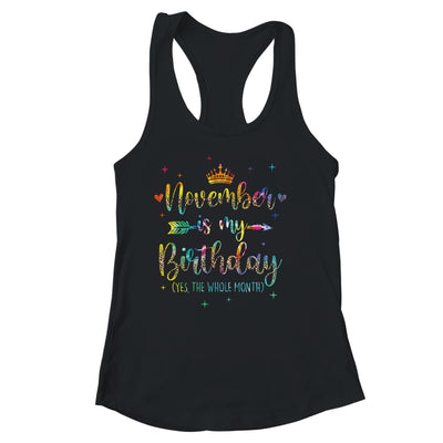 November Is My Birthday Yes The Whole Month Tie Dye Leopard Shirt & Tank Top | teecentury