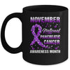 November Purple Ribbon Pancreatic Cancer Awareness Month Mug | teecentury