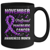 November Purple Ribbon Pancreatic Cancer Awareness Month Mug | teecentury