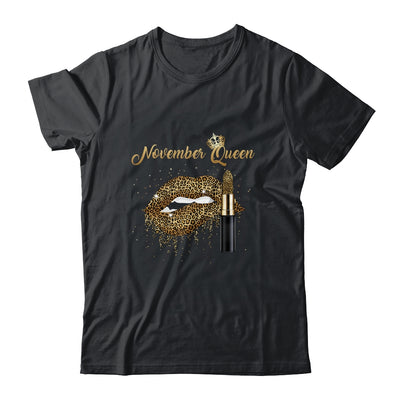 November Queen Girl Leopard Birthday Lips Lipstick Women T-Shirt & Tank Top | Teecentury.com