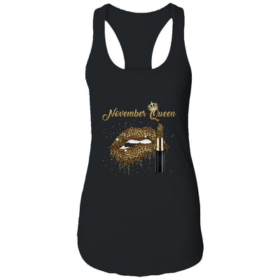 November Queen Girl Leopard Birthday Lips Lipstick Women T-Shirt & Tank Top | Teecentury.com