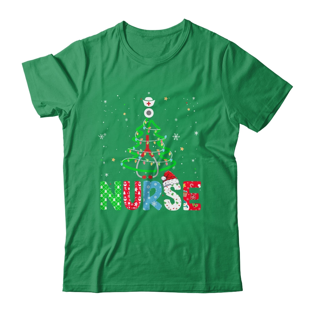 Nurse Christmas Tree Stethoscope RN LPN Nursing Xmas T-Shirt & Sweatshirt | Teecentury.com