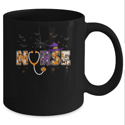 Nurse Halloween Gift With Pumpkin Boo Spider Witch Hat Mug Coffee Mug | Teecentury.com