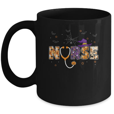 Nurse Halloween Gift With Pumpkin Boo Spider Witch Hat Mug Coffee Mug | Teecentury.com