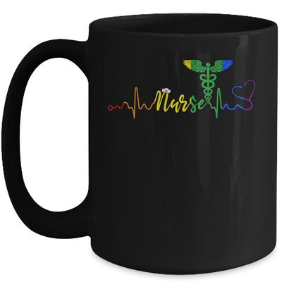 Nurse LGBTQ Gay Pride Rainbow Flag Registered Nursing Mug Coffee Mug | Teecentury.com
