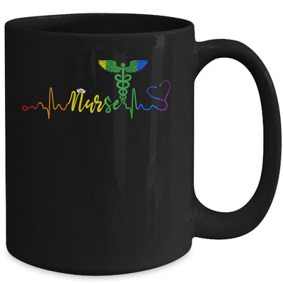 Nurse LGBTQ Gay Pride Rainbow Flag Registered Nursing Mug Coffee Mug | Teecentury.com