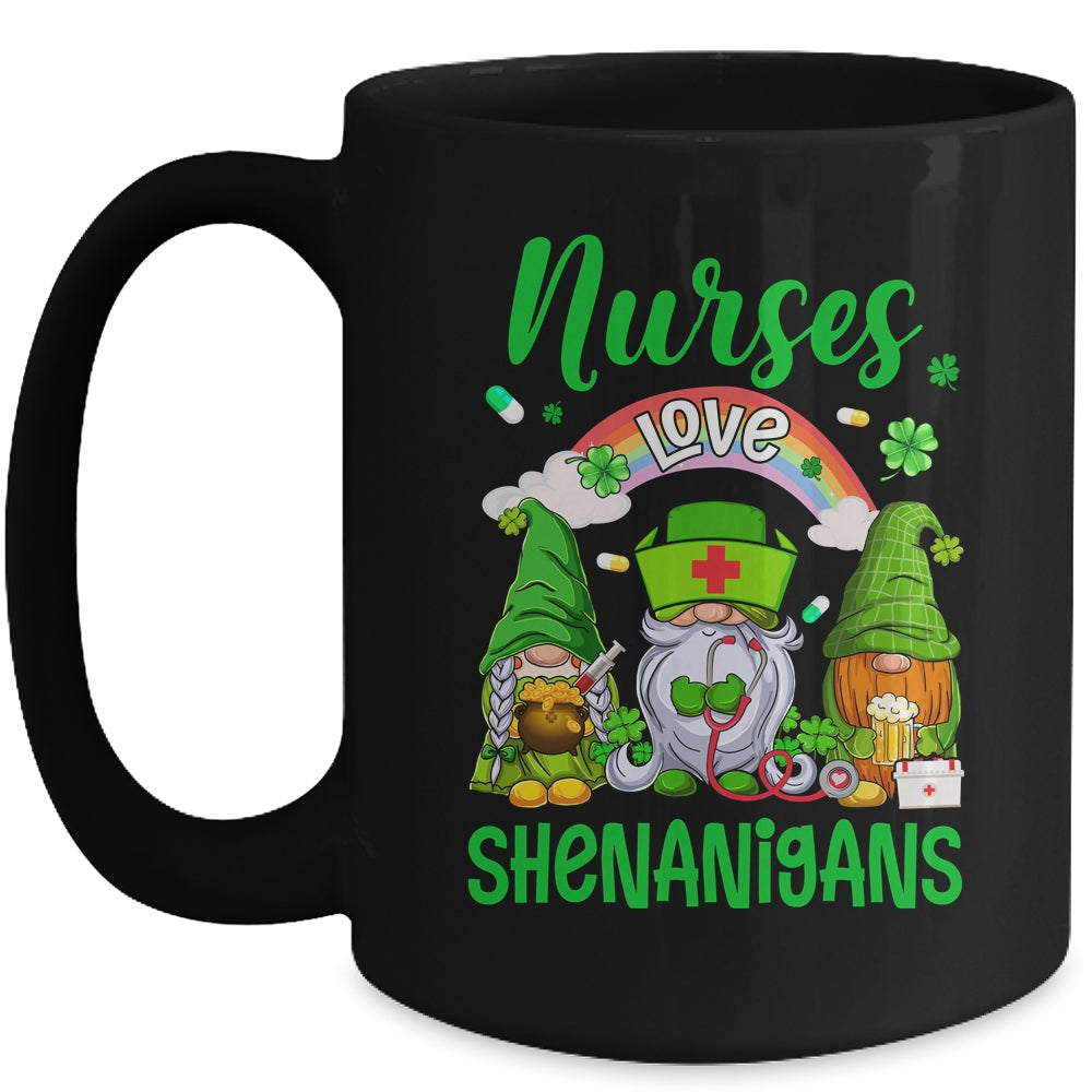Nurse LOVE Shenanigans St Patricks Day Gnomes Shamrock Mug | teecentury