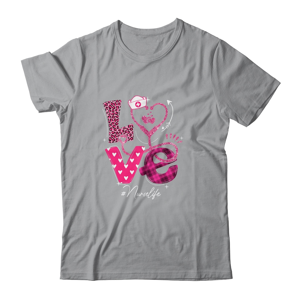 Nurse Life RN LPN CNA Healthcare Cheetah Heart Leopard Funny T-Shirt & Tank Top | Teecentury.com