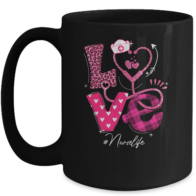 Nurse Life RN LPN CNA Healthcare Cheetah Heart Leopard Funny Mug Coffee Mug | Teecentury.com