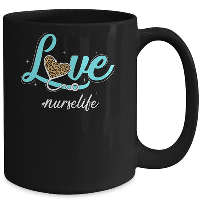 Funny Nurse Life RN LPN CNA Healthcare Cheetah Heart Leopard Mug Coffee Mug | Teecentury.com