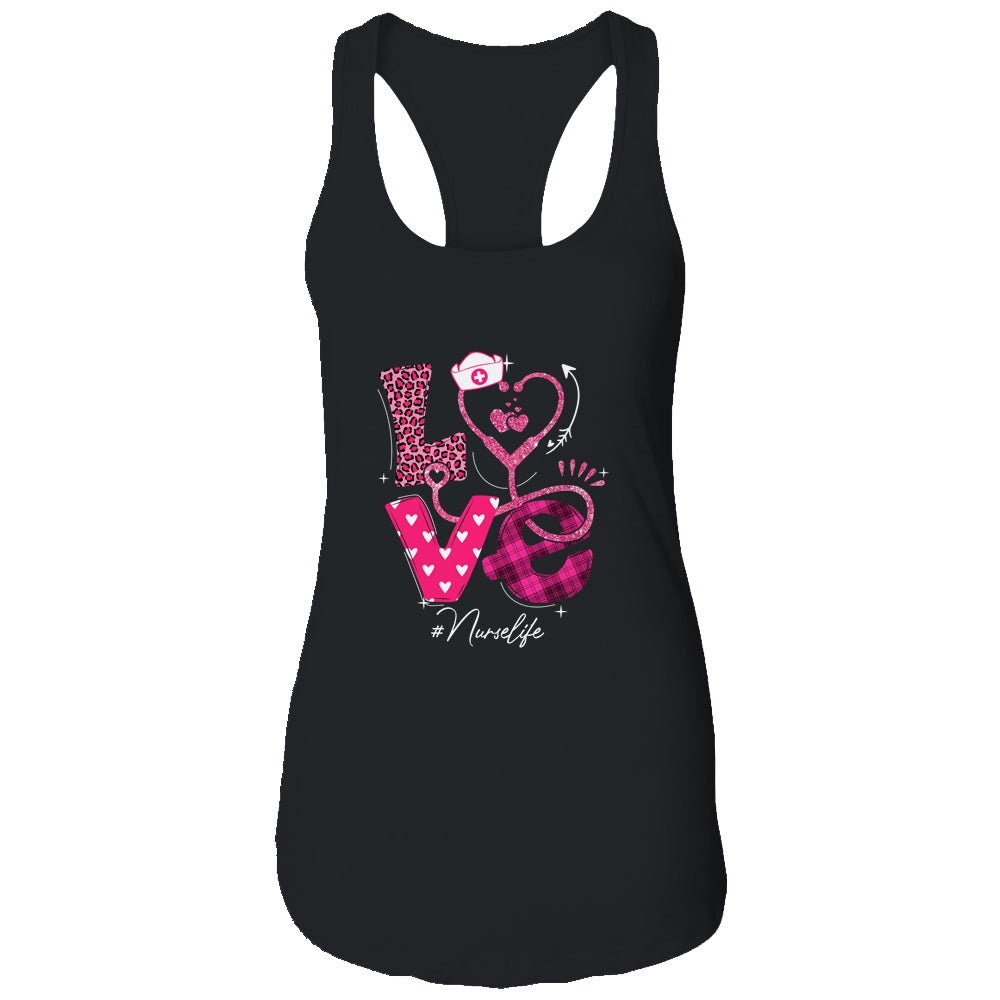 Nurse Life RN LPN CNA Healthcare Cheetah Heart Leopard Funny T-Shirt & Tank Top | Teecentury.com
