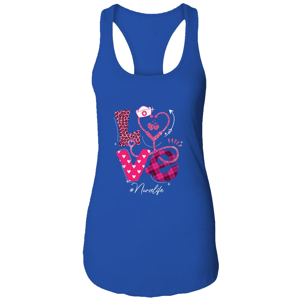 Nurse Life RN LPN CNA Healthcare Cheetah Heart Leopard Funny T-Shirt & Tank Top | Teecentury.com