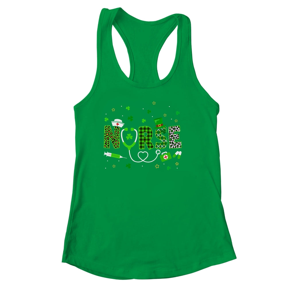 Nurse St Patrick's Day Lucky Nurse Shamrock Love Nurse Life Shirt & Tank Top | teecentury