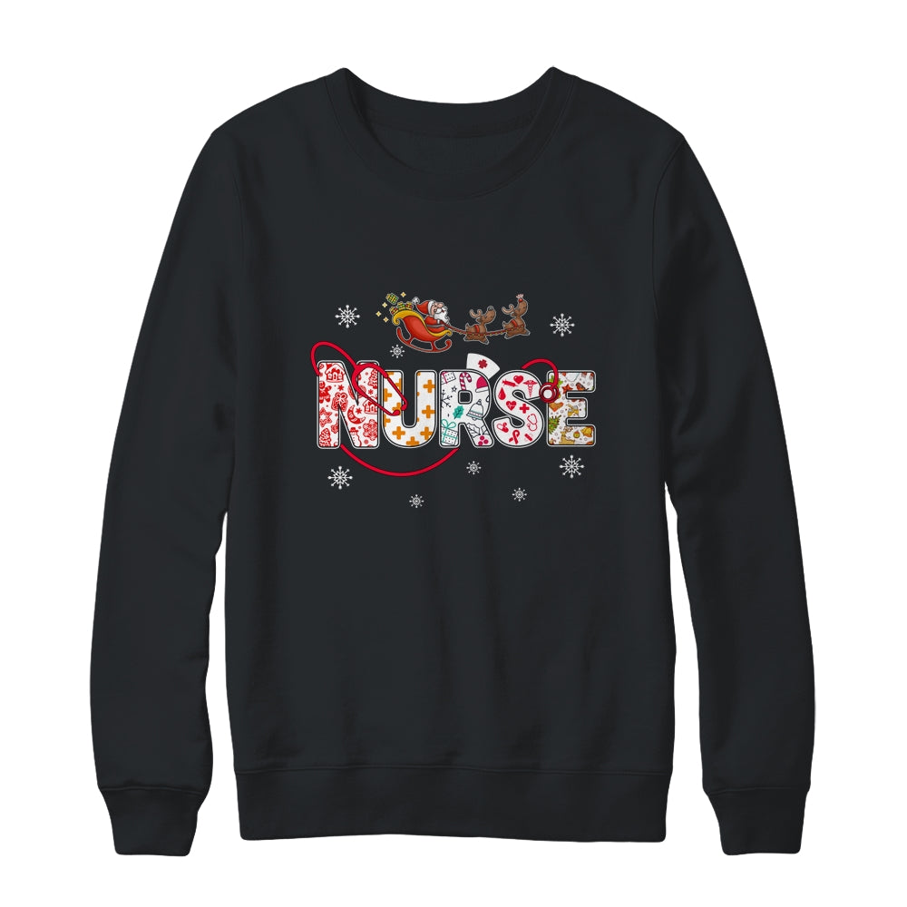 Nurse Stethoscope Christmas Tree Nursing Gift T-Shirt & Sweatshirt | Teecentury.com