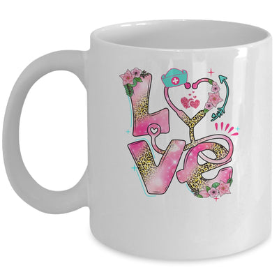 Nurse Valentines Day Heart Stethoscope Cute Love Nursing Mug | teecentury