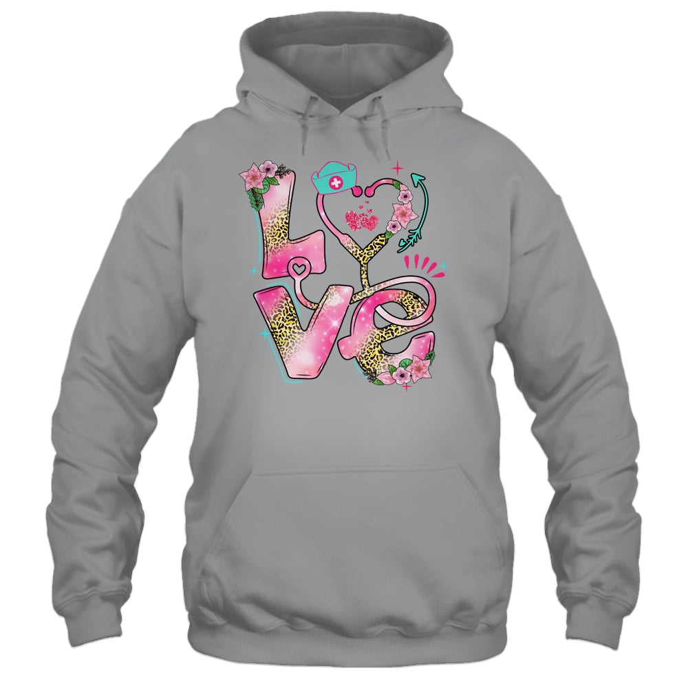 Nurse Valentines Day Heart Stethoscope Cute Love Nursing Shirt & Tank Top | teecentury