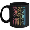 Nurse Week Nursing Nurse Heart Flag American Live Love Heal Mug | teecentury
