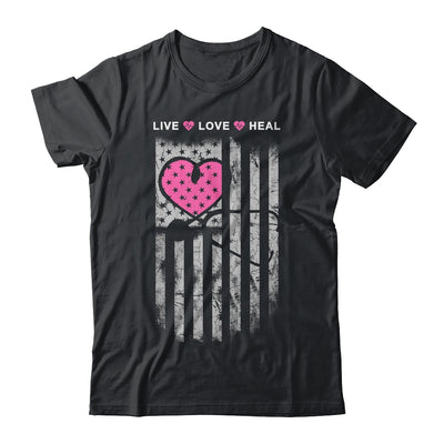 Nursing Nurse Heart Flag American Live Love Heal T-Shirt & Hoodie | Teecentury.com