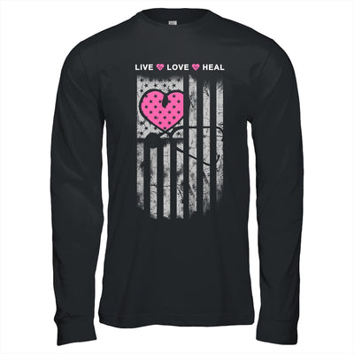 Nursing Nurse Heart Flag American Live Love Heal T-Shirt & Hoodie | Teecentury.com