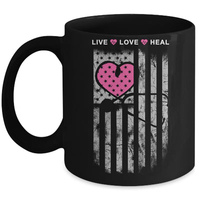 Nursing Nurse Heart Flag American Live Love Heal Mug Coffee Mug | Teecentury.com