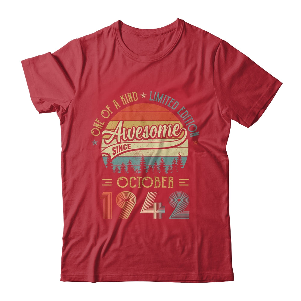 October 1942 Vintage 80 Years Old Retro 80th Birthday T-Shirt & Hoodie | Teecentury.com