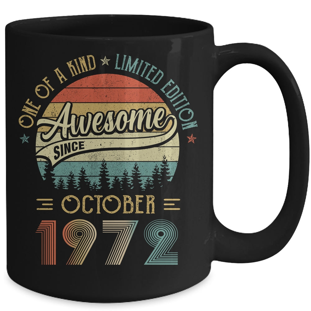 October 1972 Vintage 50 Years Old Retro 50th Birthday Mug Coffee Mug | Teecentury.com