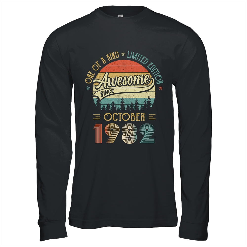 October 1982 Vintage 40 Years Old Retro 40th Birthday T-Shirt & Hoodie | Teecentury.com