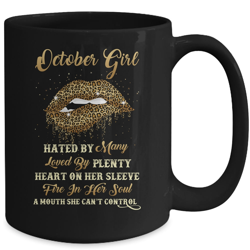 October Girl Birthday Funny Leopard Lips Women Mug Coffee Mug | Teecentury.com