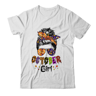 October Girl Halloween Messy Bun October Birthday T-Shirt & Hoodie | Teecentury.com
