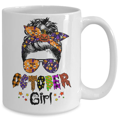 October Girl Halloween Messy Bun October Birthday Mug Coffee Mug | Teecentury.com