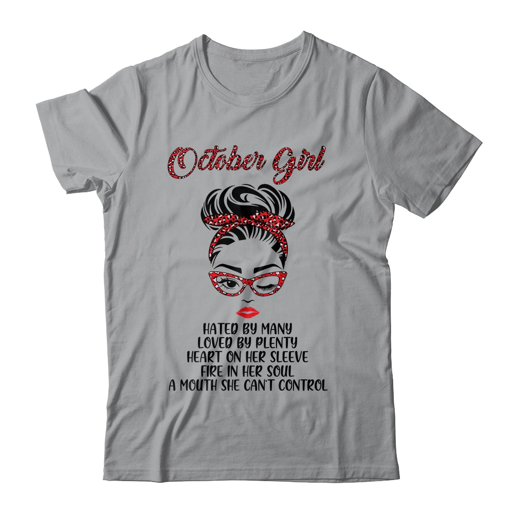 October Girl Hated By Many Loved By Plenty Leopard Women T-Shirt & Tank Top | Teecentury.com