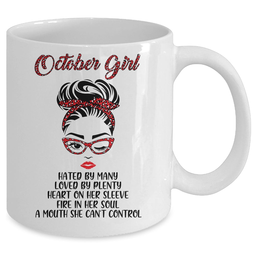 October Girl Hated By Many Loved By Plenty Leopard Women Mug Coffee Mug | Teecentury.com